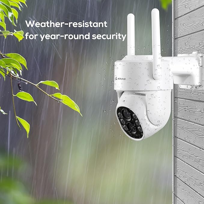 Kittyhok Dual Lens PTZ Security Camera Wireless Outdoor | 2K FHD Wireless Security Camera with 10X Hybrid Zoom, 360 Viewing, Auto Tracking, Spotlight, Human Detection, Support SD Card