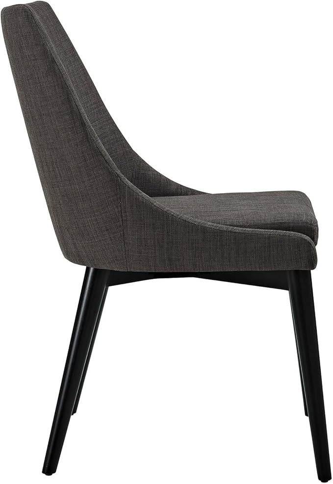 Modway Viscount Mid-Century Modern Upholstered Fabric Kitchen and Dining Room Chair in Brown