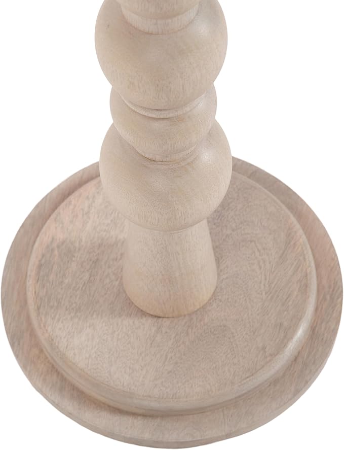Kate and Laurel Wegner Traditional Wooden Round Side Table; 16 x 26; Whitewash; Elegant and Durable Pedestal Table for Use as Living Room End Table; Plant Stand; or Bedroom Nightstand