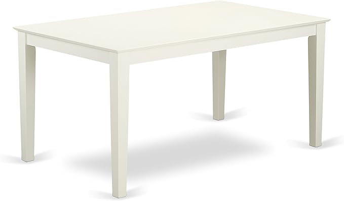 East West Furniture CAVA7-LWH-W 7 Piece Dining Table Set Consist of a Rectangle Dining Room Table and 6 Wood Seat Chairs, 36x60 Inch, Linen White