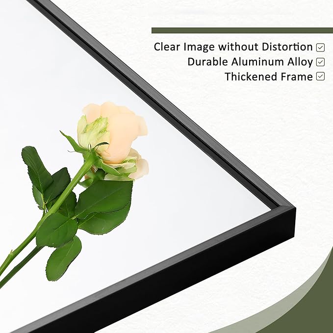 NicBex Full Length Mirror with Stand, 64"x21" Aluminum Alloy Frame Full Body Mirror, Black - Free Standing, Leaning Against Wall or Wall-Mounted