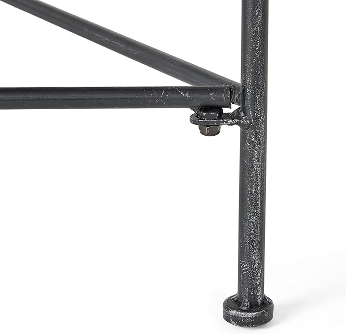 Christopher Knight Home Petra Iron Coffee Table, Black Brush Silver (296746)