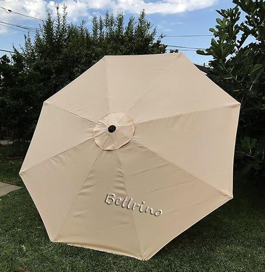 BELLRINO DECOR Replacement TAUPE " STRONG AND THICK " Umbrella Canopy for 9ft 8 Ribs TAUPE (Canopy Only) (BEIGE-98)