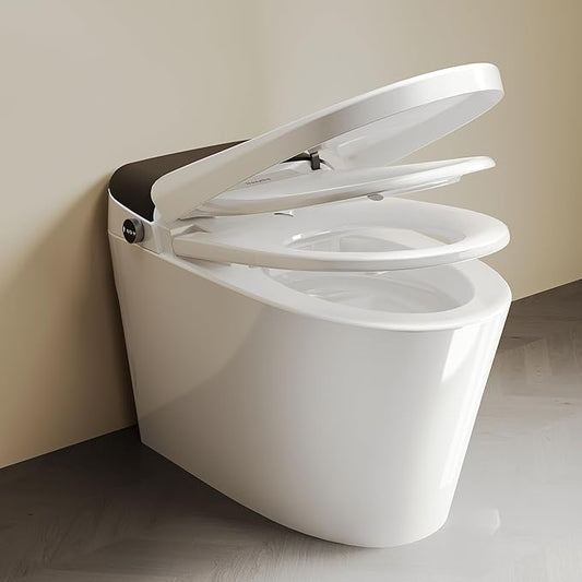 Smart Toilet, Dual Bidet Seats for Adults & Kids with Child Mode, Built-In Tank, Auto Open/Close Lid, Foot Sensor Flush, Heated Seat, Warm Air Dryer, Elongated One-Piece (ZY695A Family)