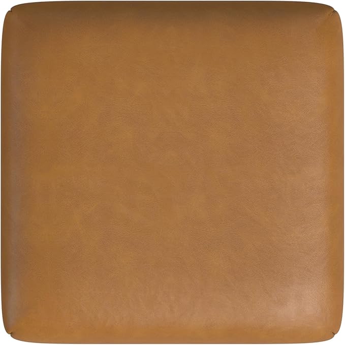 Homepop Home Decor | Modern 24-Inch Counter Stool | Backless Metal Frame Bar Stools Counter Height | Decorative Home Furniture, Carmel Faux Leather