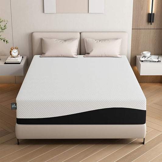 Life Balance King Size Mattress 10 Inch, Cooling Gel Memory Foam Mattress for Back Pain, Motion Isolation, Pressure Relief, Fiberglass Free, CertiPUR-US Certified, Medium Firm Mattress in a Box