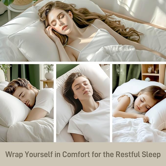 Hypoallergenic Bamboo Viscose Shell, Soft King Size Bed Pillow with Down Alternative Filling, Oeko-Tex Certified, Luxury Hotel Quality for Stomach, Back and Side Sleepers