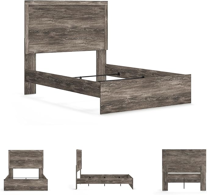 Signature Design by Ashley Ralinksi Vintage Full Panel Bed with Metal Slats, Foundation or Box Spring Needed, Gray