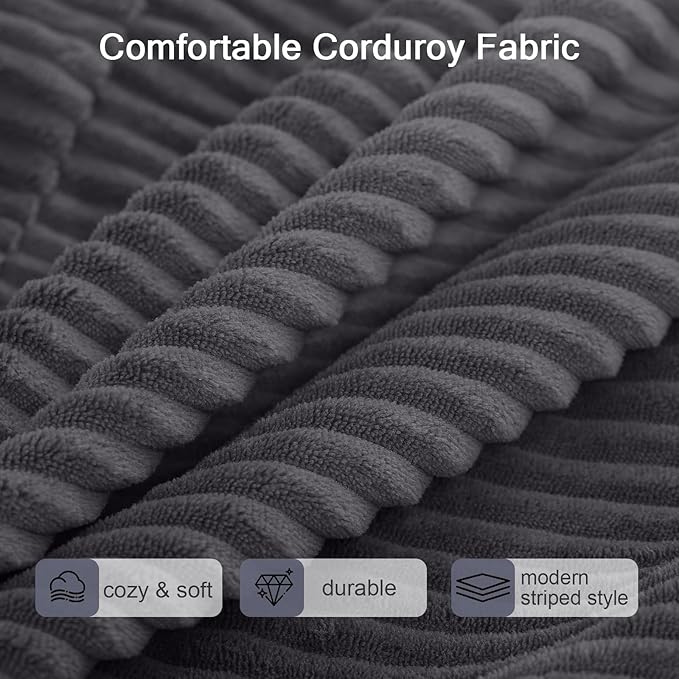 COMAX Boneless Couch, Futon Sofa Bed Couches Versatile Queen for Living Room, 79" 4 in 1 Convertible Sleeper Corduroy Couch Foam in a Box, Foldable Fold Out Floor Mattress No Assembly Required, Grey