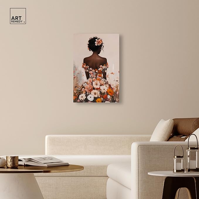 Autumn Bloom Dress Canvas Print Fashion Wall Decor by Art Remedy, Gallery Wrapped, 24 x 36