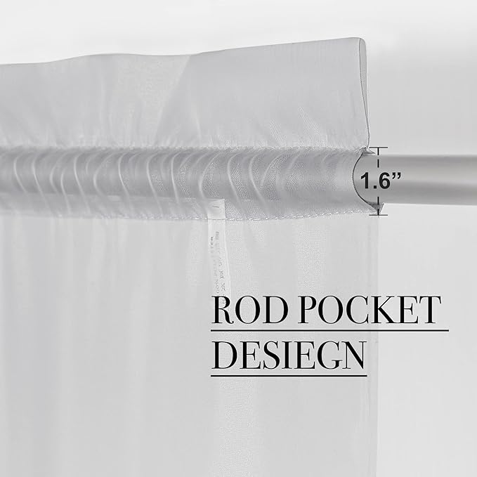 NICETOWN Sheer Curtains for Bedroom, Rod Pocket Soft Voile Sheer Panels Decorative Draperies Lightweight & Airy for Flat/Apartment, 60" W by 63" L, 2 Panels, Light Grey