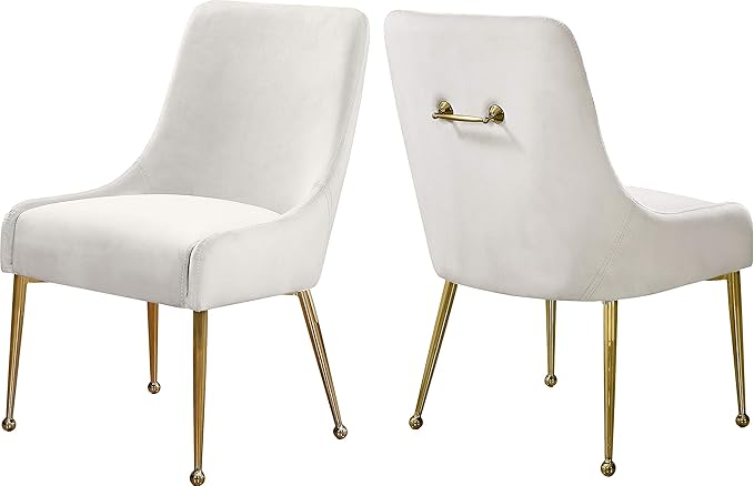 Meridian Furniture Owen Cream Velvet Dining Chair (Set of 2)