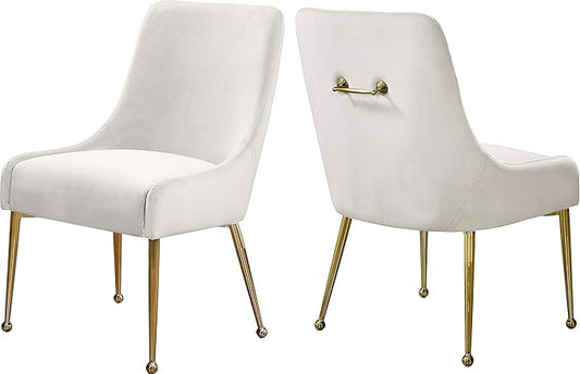 Meridian Furniture Owen Cream Velvet Dining Chair (Set of 2)