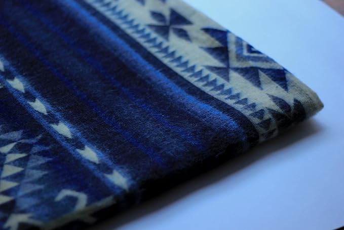 Alpaca Wool Blanket | King Size Throw Blanket | 90 x 75 inches | Soft, Hypoallergenic and Breathable | Lightweight Warm Blanket | Bed, Couch, Outdoor or Picnic (Blue)