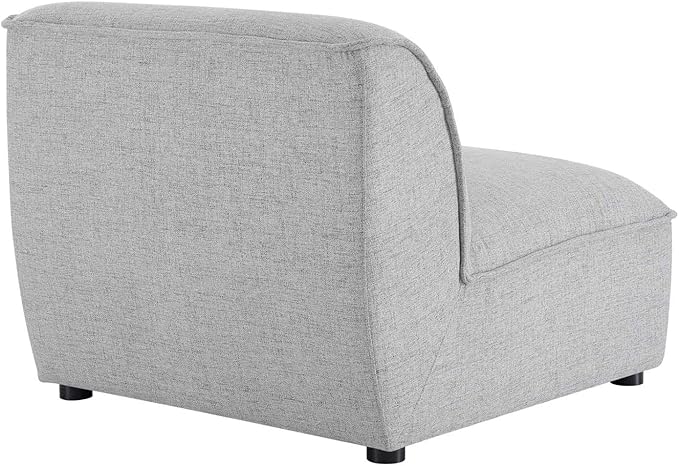 Modway Comprise Fabric Upholstered Sectional, Armless Chair, Light Gray