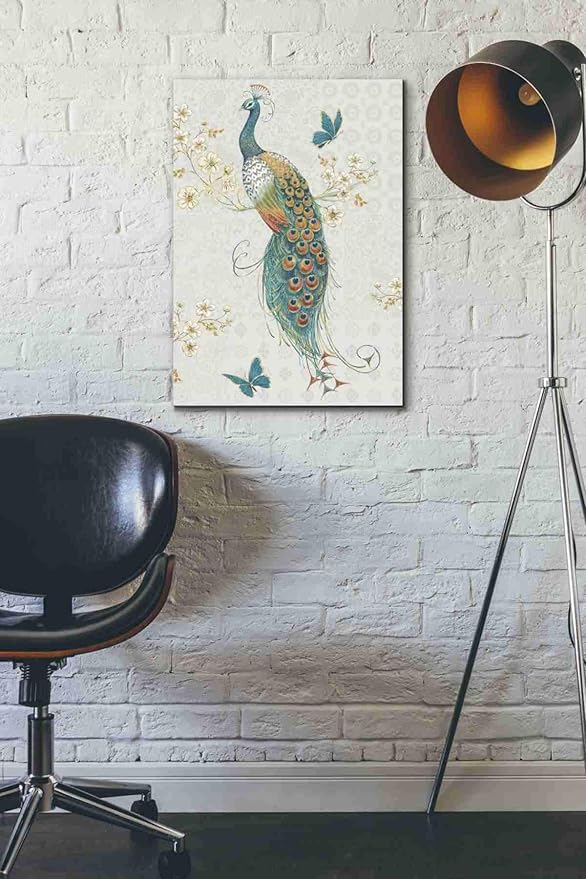 Epic Graffiti 'Ornate Peacock XA' by Daphne Brissonet, Canvas Wall Art, 18"x26"