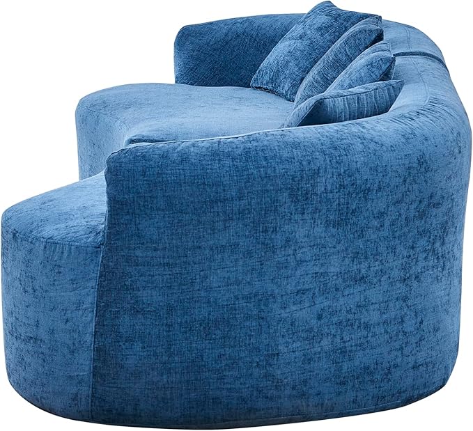 111" Curved Modular Sectional Sofa Couch, Deep Seat Boneless Cloud Couch with 4 Pillows, High Density Foam Floor Lounge Sofa for Living Room, Apartment,Premium Chenille Fabric | Breathable material, Softness