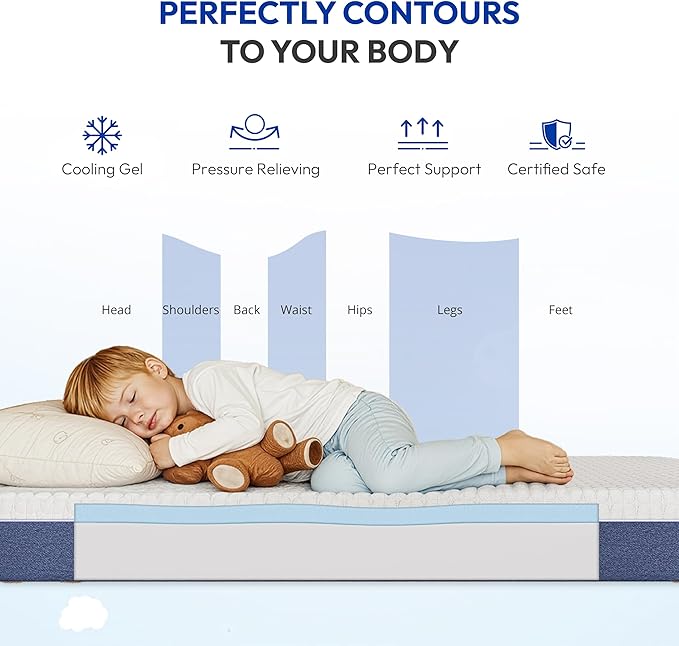 8 Inch Full Mattress, Medium Plush Gel Memory Foam Mattress in a Box, Pressure Relief, Balanced Softness & Support, CertiPUR-US Certified, Fiberglass Free