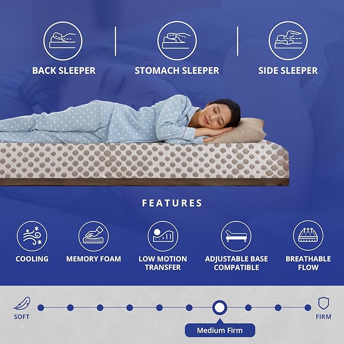 ROOST SLEEP 14-Inch Queen Mattress, Copper Gel Cooling for Hot Sleepers & Back Pain Relief, Medium Firm Hybrid, Made in USA, CertiPUR-US Certified, Bed in a Box