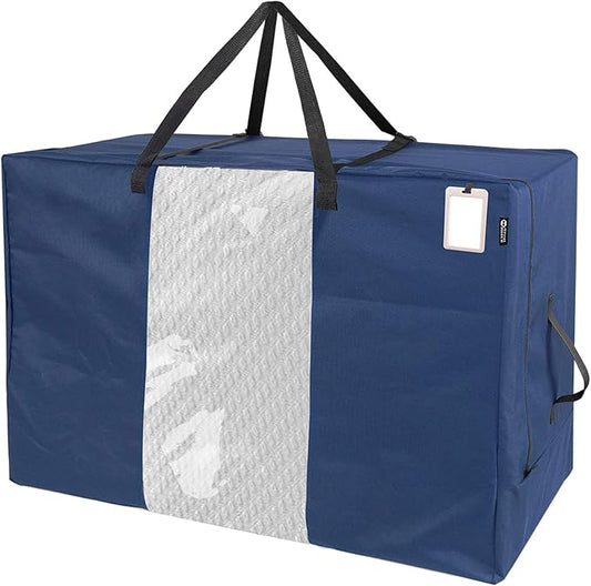 HYPER VENTURE Folding Mattress Storage Bag - Durable Carry Case Fits for Tri-Fold Up to 6 inches Twin Mattress, Navy