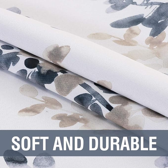 H.VERSAILTEX Blackout Curtains for Living Room Darkening Thermal Insulated Panels 84 Inch Long Light Blocking Grommet Curtains/Drapes, 2 Panels, Vintage Classical Floral Printing Bluestone and Taupe