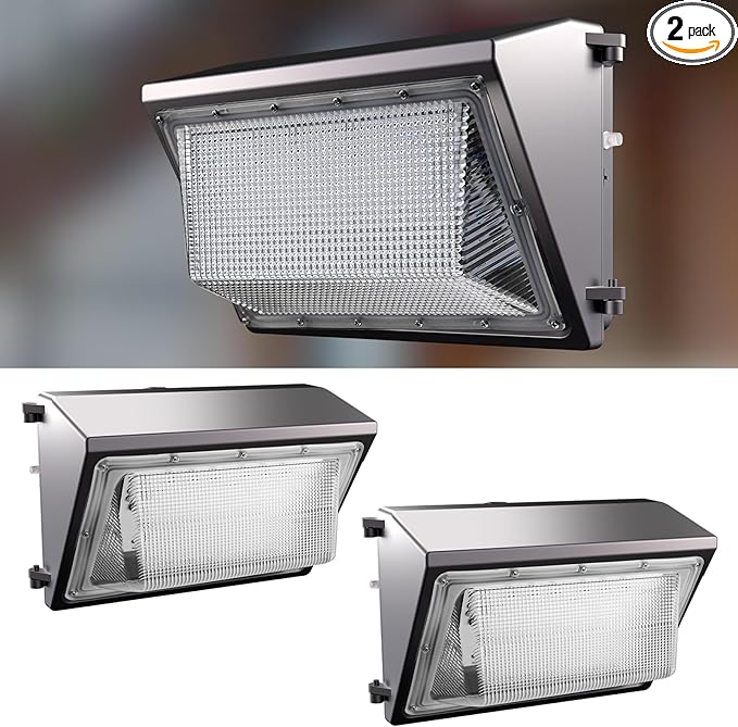 Lightdot 2Pack 250W LED Wall Pack Lights, 100-277v Dusk to Dawn with Photocell | 37500Lm(150Lm/W) 5000K IP65 Outdoor Exterior Lighting Fixture, Energy Saving|5-Yrs Warranty, ETL(Height:20-40ft)