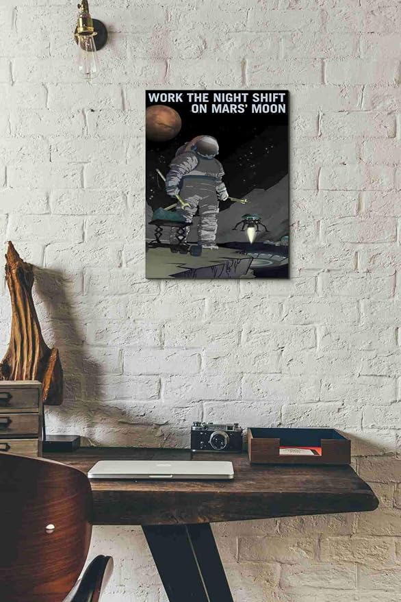Epic Graffiti 'Mars Explorer Series: Work The Night Shift' Space Canvas Wall Art, 12" x 18"