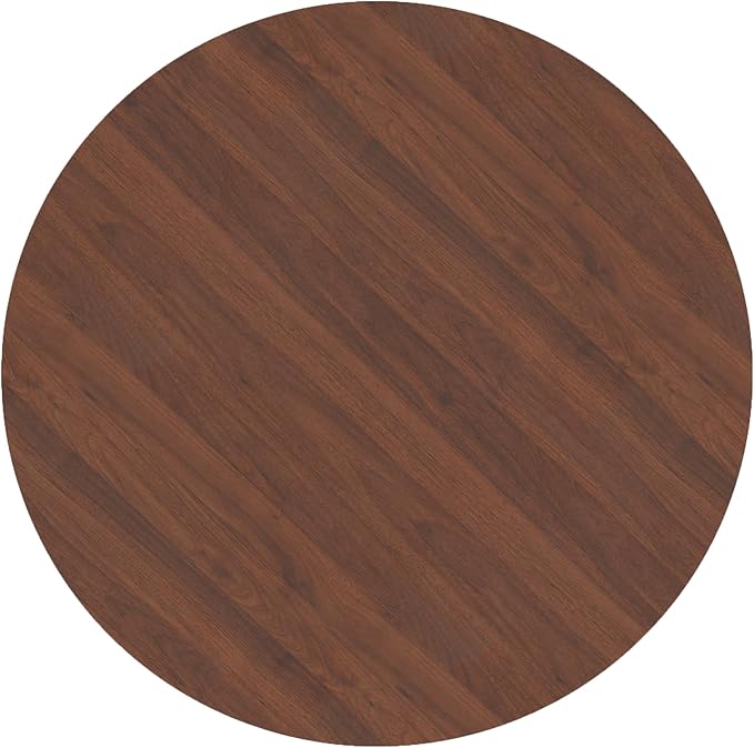 Casaphoria 60" Round Dining Table for 4-6, Farmhouse Style Table with Stripes Base, Easy Assembly for Living Room, Kitchen, Bar, Walnut