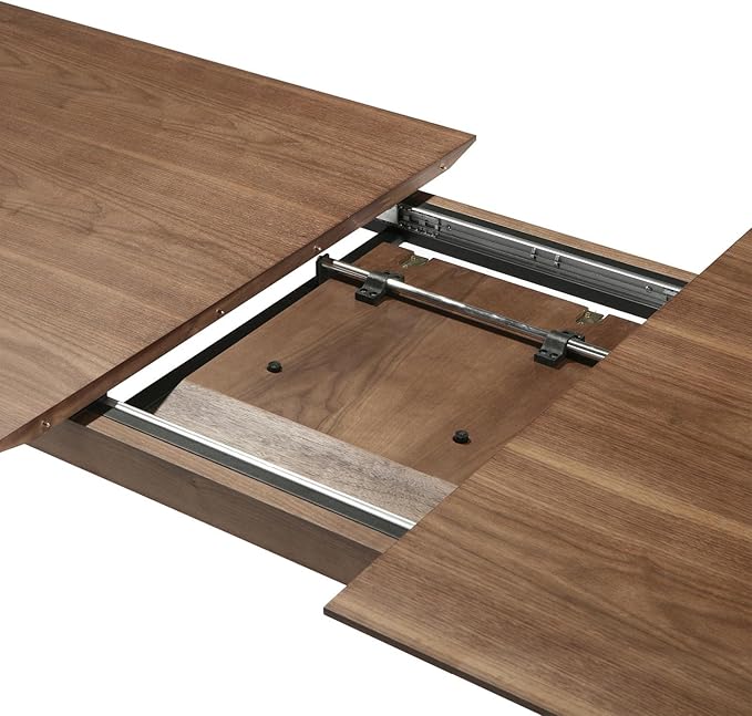 Armen Living Treviso Walnut Dining Kitchen & Dining Extendable Table, 87 x 30 x 37.5