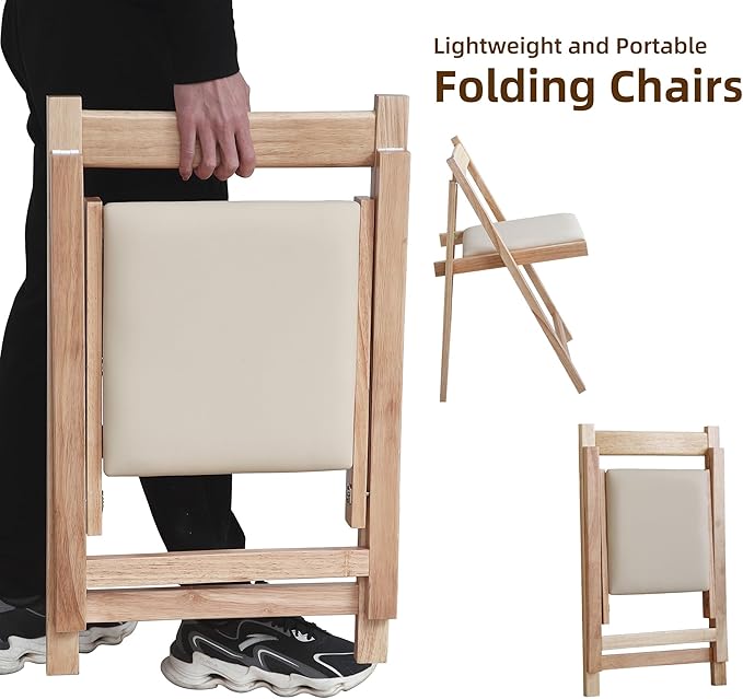 Wood Round Folding Dining Table with 2 Chairs, 47.3" Folding Table and Chairs with Storage Shelf Metal Legs for Home Dining Room Living Room, Space Saving Foldable Dining Table with 2 Chairs