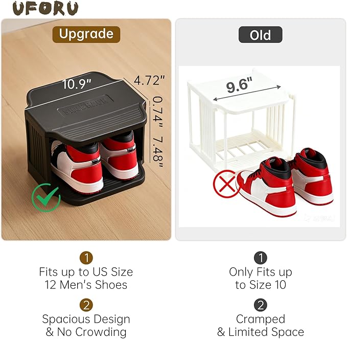 Small Shoe Rack, 5 Tier Plastic Vertical Shoe Rack for Small and Narrow Spaces, Free Standing Shoe Organizer for Closet, Entryway (Black)