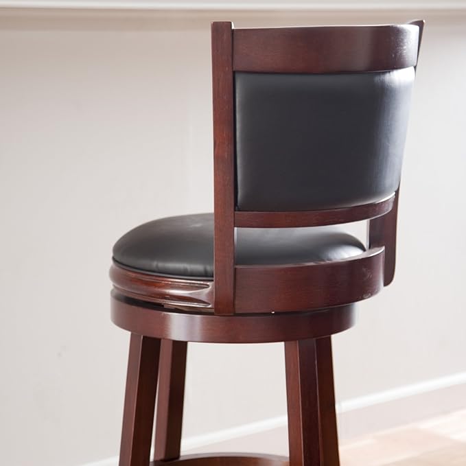 Boraam Augusta Bar Height Swivel Stool, 29-Inch, Cherry