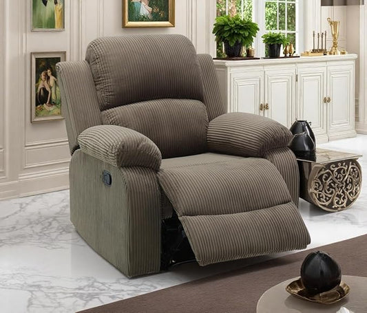 Living Room Furniture Sets, Peanut Brown Corduroy Manual Reclining Sofa Set, Manual Sectional Recliner Sofa, Reclining Chair with Recliner Seat for Living Room, Office, RV Car