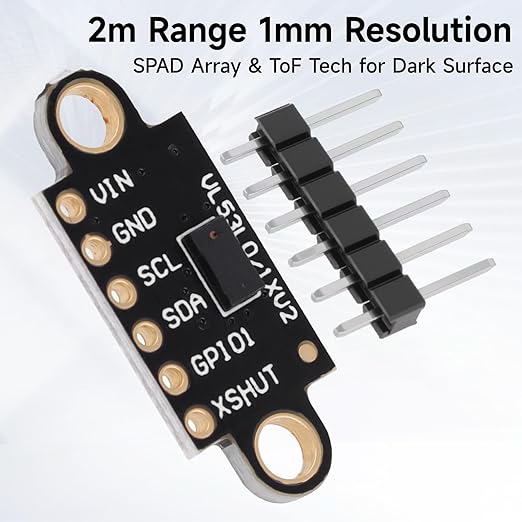 5 Pcs VL53L0X Lidar Sensor 2m Range High Precision Single-Point Distance Sensor Compact Lightweight ToF Module with I2C Interface for Arduino Raspberry Pi Robot IoT Projects Smart Homes GY-VL53L0XV2