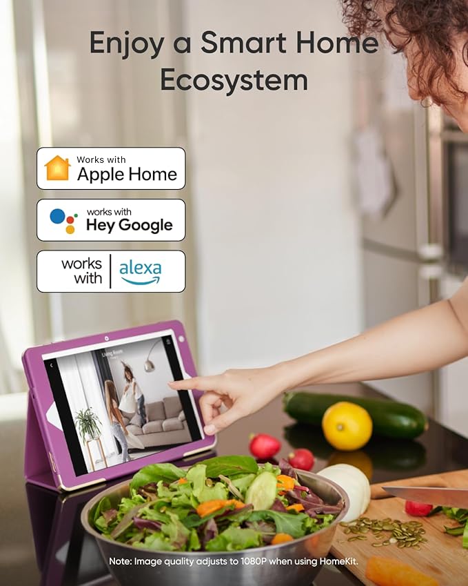 eufy Security 4K UHD Indoor Camera E30,360° Pan Tilt,AI Auto Tracking,Color Night Vision,Pet/Baby Camera with Two-Way Audio,AI Human/Pet Detection,Works with HomeKit,No Monthly Fee, Black