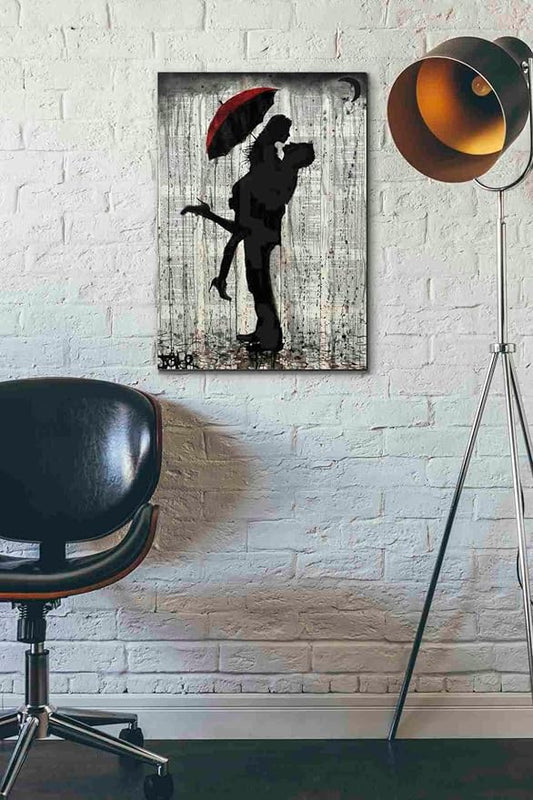 Epic Graffiti 'Love and Rain' by Loui Jover, Canvas Wall Art, 18"x26"