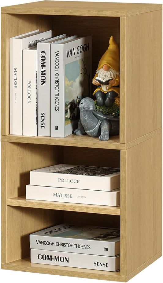 FUSUNBAO Magic DIY Cube Storage Organizer, 2-Layer Cube, Modern Style, Stackable Cubes, Small Room Organizer, Wooden Storage Boxes, Bookshelves, 15" x 11.8" x 29.2"