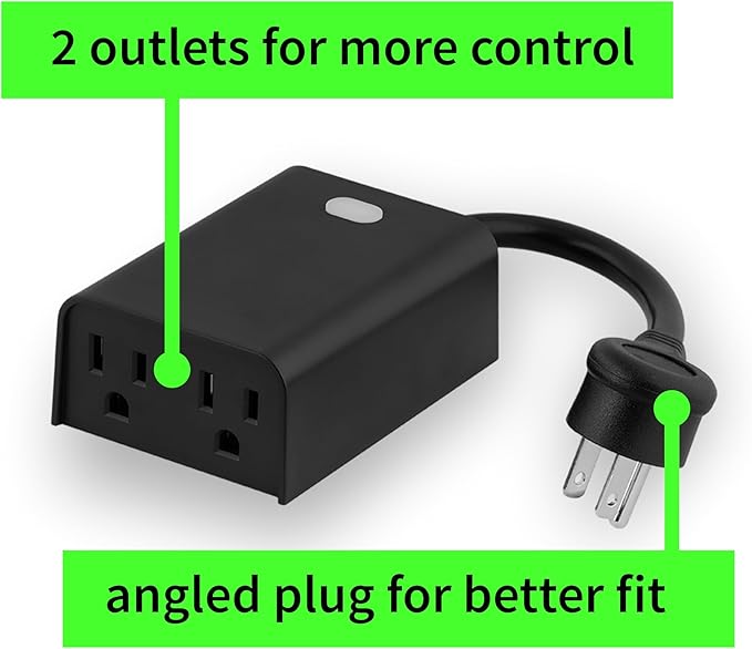 Zooz 800 Series Z-Wave Long Range Outdoor Double Plug ZEN14 | Hub Required | Works with The Z-Box Hub, Home Assistant, and Hubitat