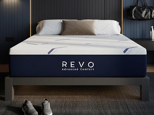 REVO Sleep 14-Inch Gel Memory Foam Mattress, Twin XL – Cooling Recovery Mattress for Athletes, Pressure Relief for Muscles & Joints, Contouring Support, Breathable Performance Sleep Surface