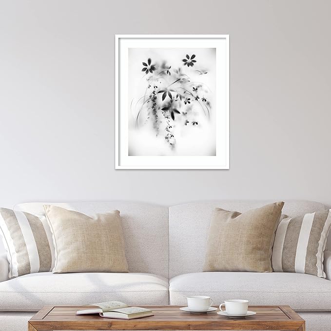 Amanti Art Framed Wall Art Print 33x28 Natural Floral Veil by Teis Albers, Nature Wall Art, Modern Contemporary Decor, Large Poster Painting Artwork for Living Room, Bedroom, Bathroom, Kitchen,