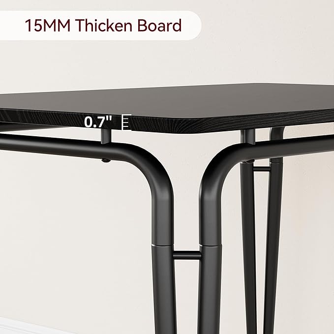 GAOMON 3-Piece Dining Table Set, Sturdy Wooden Square Table and Chair Breakfast Table Set for 2 Person,for Home or Commercial Dining Room,Black
