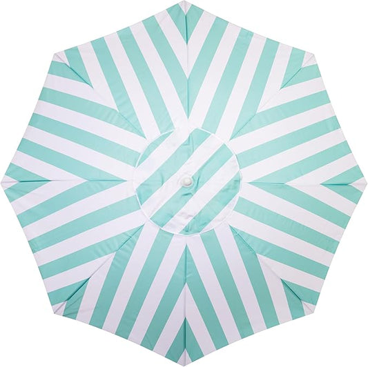 Business & Pleasure Co. Margaritaville Manana Umbrella - 6.5' Beach Umbrella Sand Anchor, 7' Tall Telescopic Aluminum Pole, UPF 50+