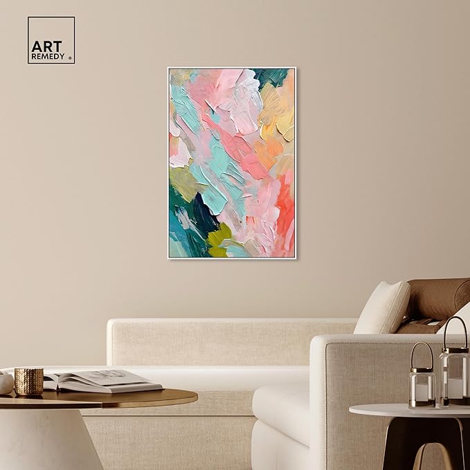 Art Remedy Pastel Layers Canvas Pastel Wall Art, White Frame, 30" x 45"