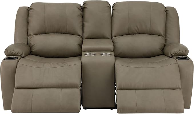 RecPro Charles 70" Powered Double RV Wall Hugger Recliner Sofa | Loveseat | RV Furniture with Upgraded 2023 Fabric (Mahogany)