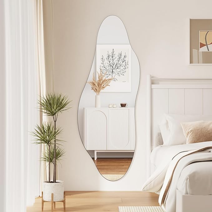 QDSSDECO Full Length Mirror 63"x24" Irregular Wall Mirror Star Frameless for Living Room Bathroom Bedroom Entryway Decor