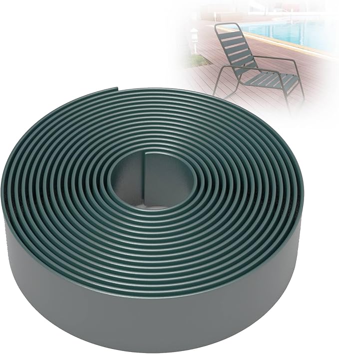 KOMORAX 100ft Long 1.5" Wide Vinyl Chair Strapping. Repair & Replacement Matte Finish. for Patio Outdoor Lawn Garden Durable Attractive (Dark Green)