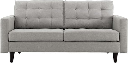 Modway EEI-1547-LGR Empress Mid-Century Modern Upholstered Fabric Loveseat In Light Gray