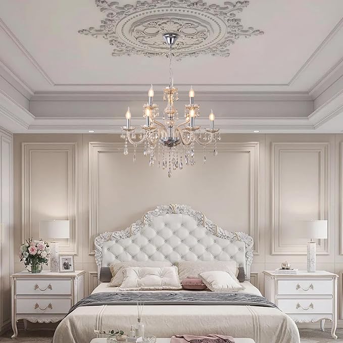 YYSHCHEN Luxury Cognac 9 Lights Crystal Chandeliers for Dining Room, Living Room,Bedroom 26.4"