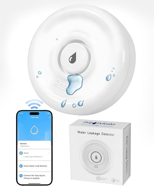 Drip Defender Pro Water Sensor | Wi-Fi Water Leak Detector for Home with 100dB Alarm, High Sensitivity, IP66 Waterproof, Easy Installation, Smart Moisture Alarm for Kitchens, Basements, and Bathrooms