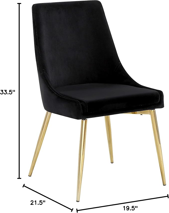 Meridian Furniture Karina Black Velvet Dining Chair (Set of 2)